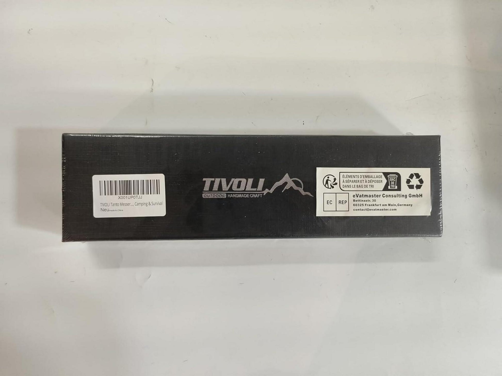 TIVOLI Survival Messer - Großes Outdoor Jagdmesser mit D2 Stahl Klinge und Kunststoffscheide