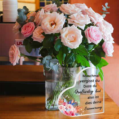 Inspirierende Acrylplakette Herzform Geschenk Frauen Freundin Schwester