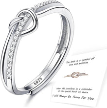 925 Sterling Silber Verlobungsring mit Zirkonia Liebesknoten