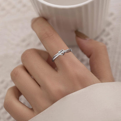 Adramata 925 Sterling Silber Ring für Damen, Zirkonia Verlobungsring