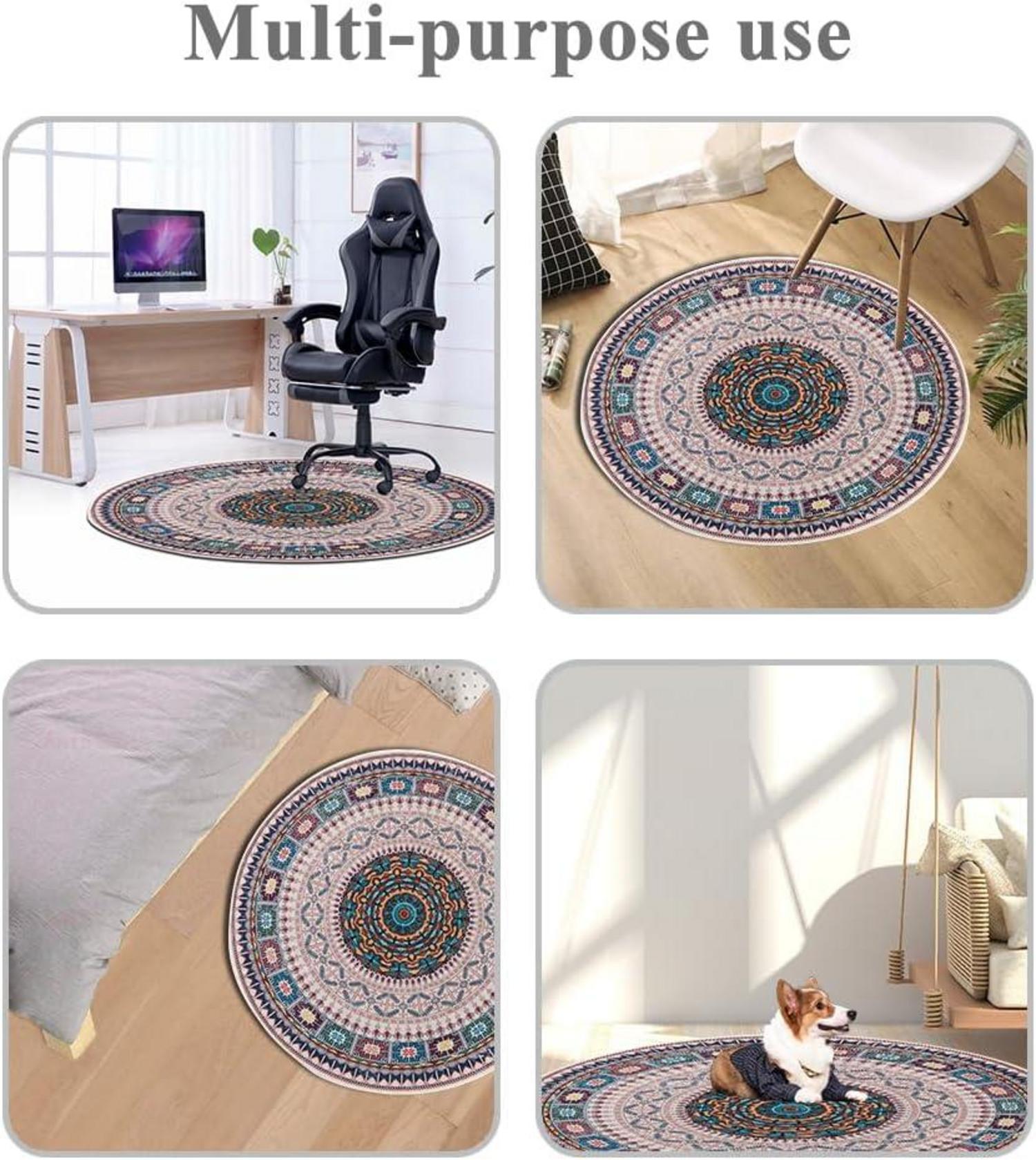 Bodenschutzmatte 120x120cm Hartböden Teppich rutschfest Bürostuhl