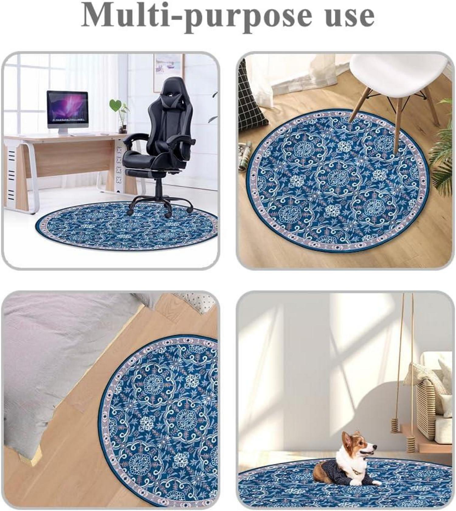 Bodenschutzmatte Gaming Bürostuhl Teppich rutschfest 120x120cm Tanzen