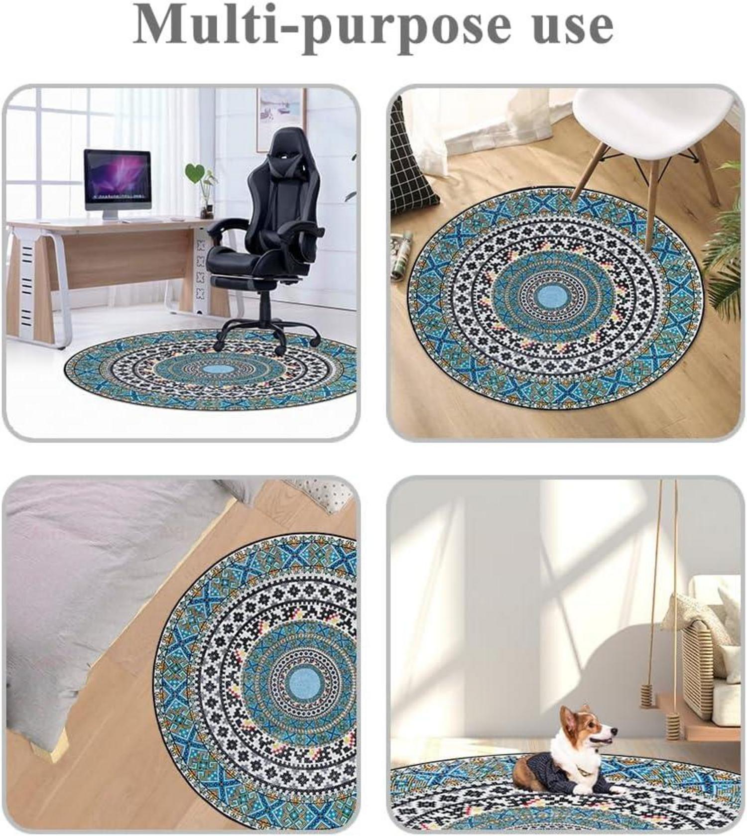 Bodenschutzmatte 120x120cm Stuhlunterlage Gaming Bürostuhl rutschfest Halt