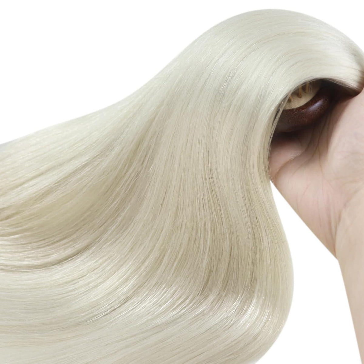 Echthaar Micro Ring Extensions Platinblond 45cm