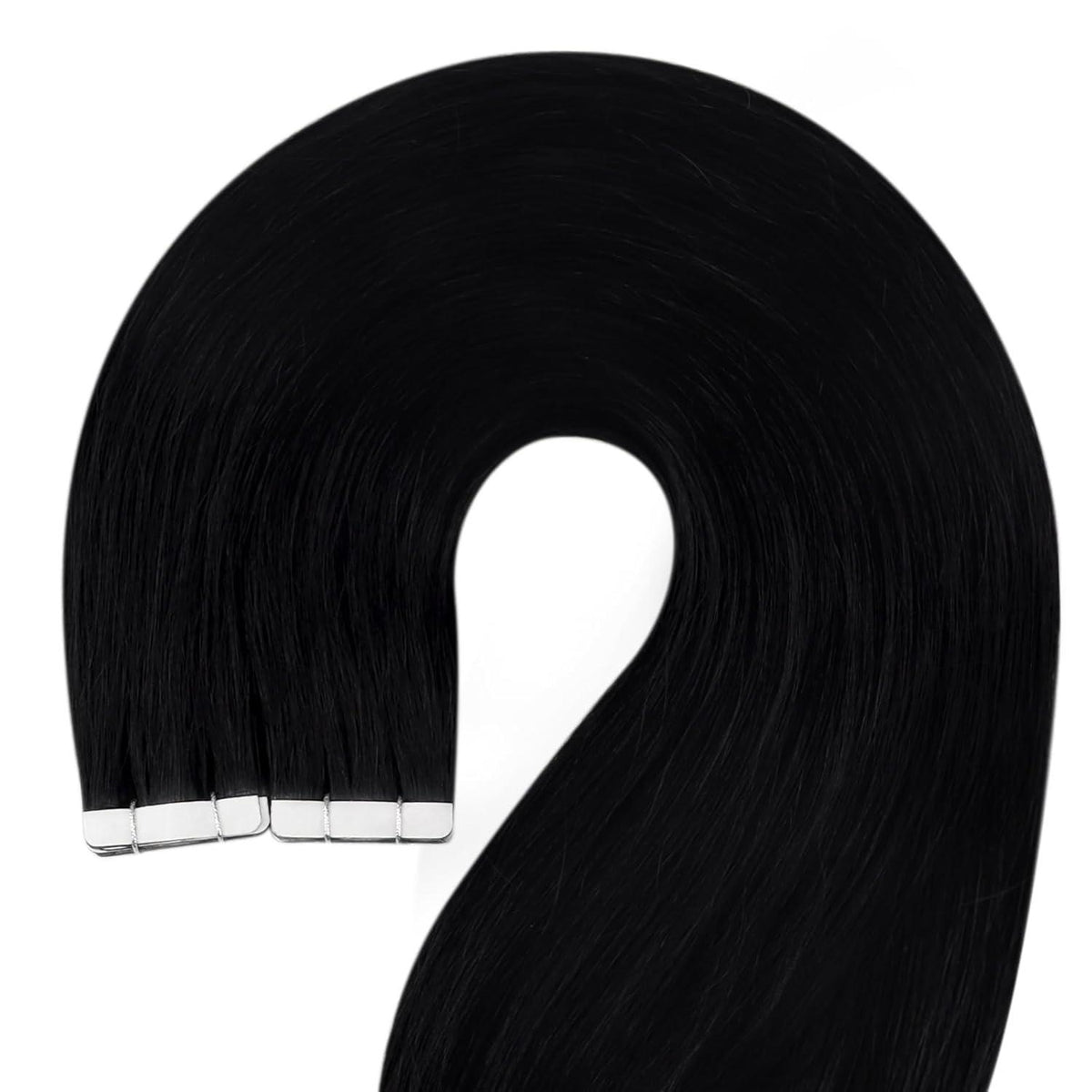 Echthaar Tape Extensions Schwarz 35cm - Remy Haarverlängerung