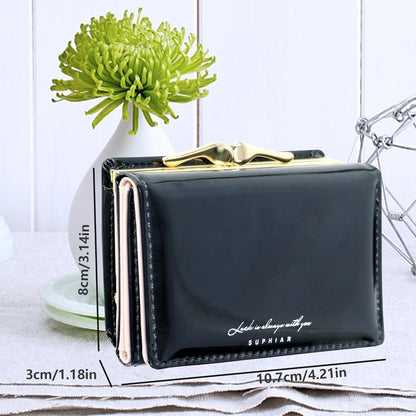 Damen Geldbörse Schwarz Klein PU-Leder