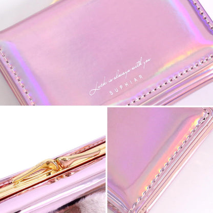 Damen Geldbörse Schwarz Klein PU-Leder