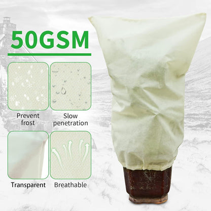 4er Set 80x100cm Frostschutzhaube für Pflanzen mit Zugband