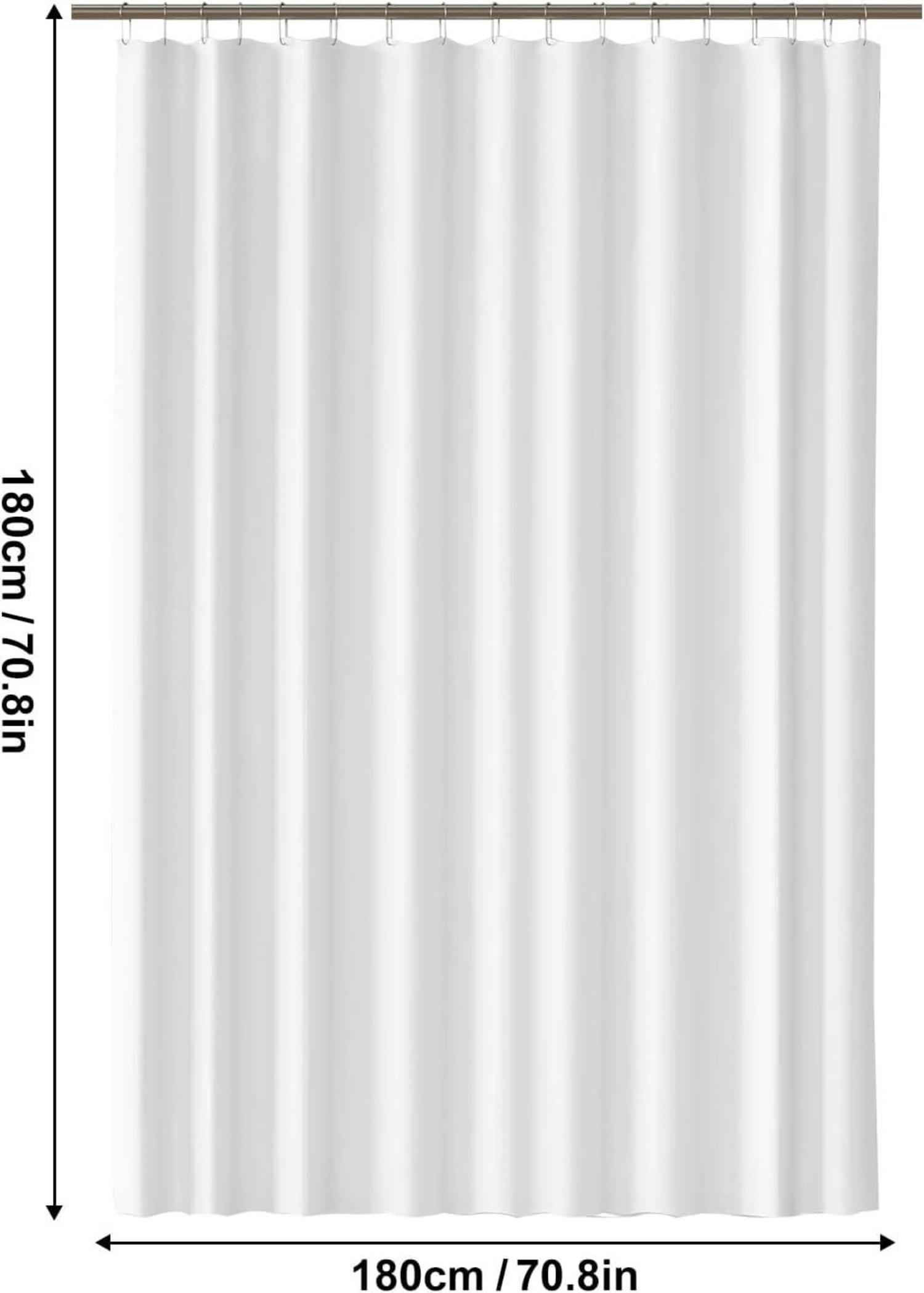Duschvorhang 180x180 cm Anti-schimmel Weiß Wasserdicht PEVA