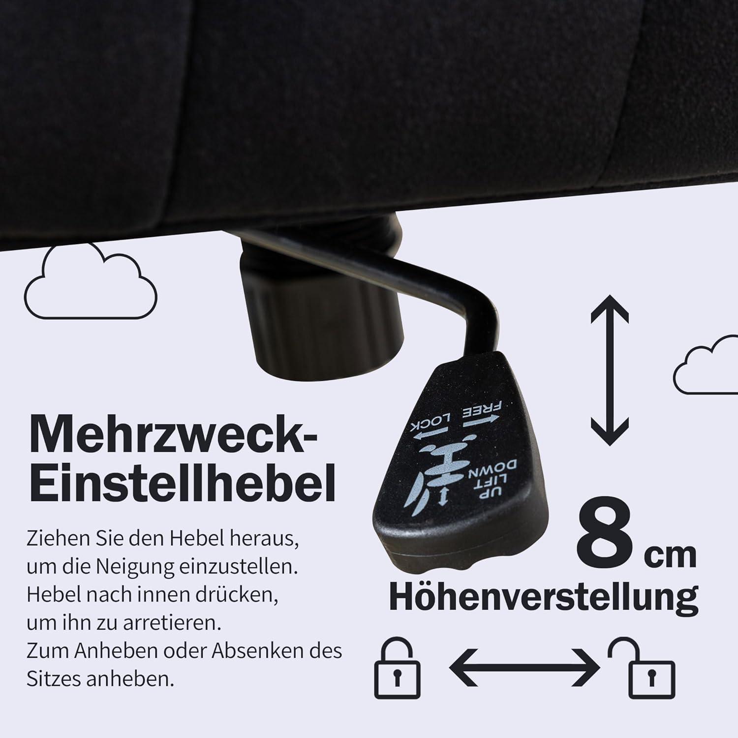 Fantasylab Bürostuhl Samt Drehstuhl Höhenverstellbar Schminkstuhl