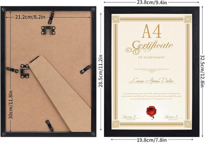 12er Bilderrahmen A4 Set Schwarz - Fotorahmen Collage
