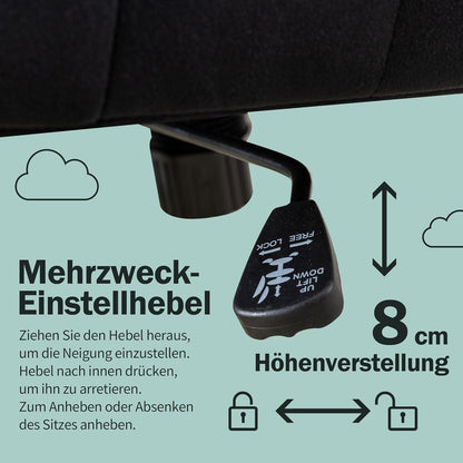 Fantasylab Bürostuhl Samt Höhenverstellbar Drehstuhl Räder 150KG