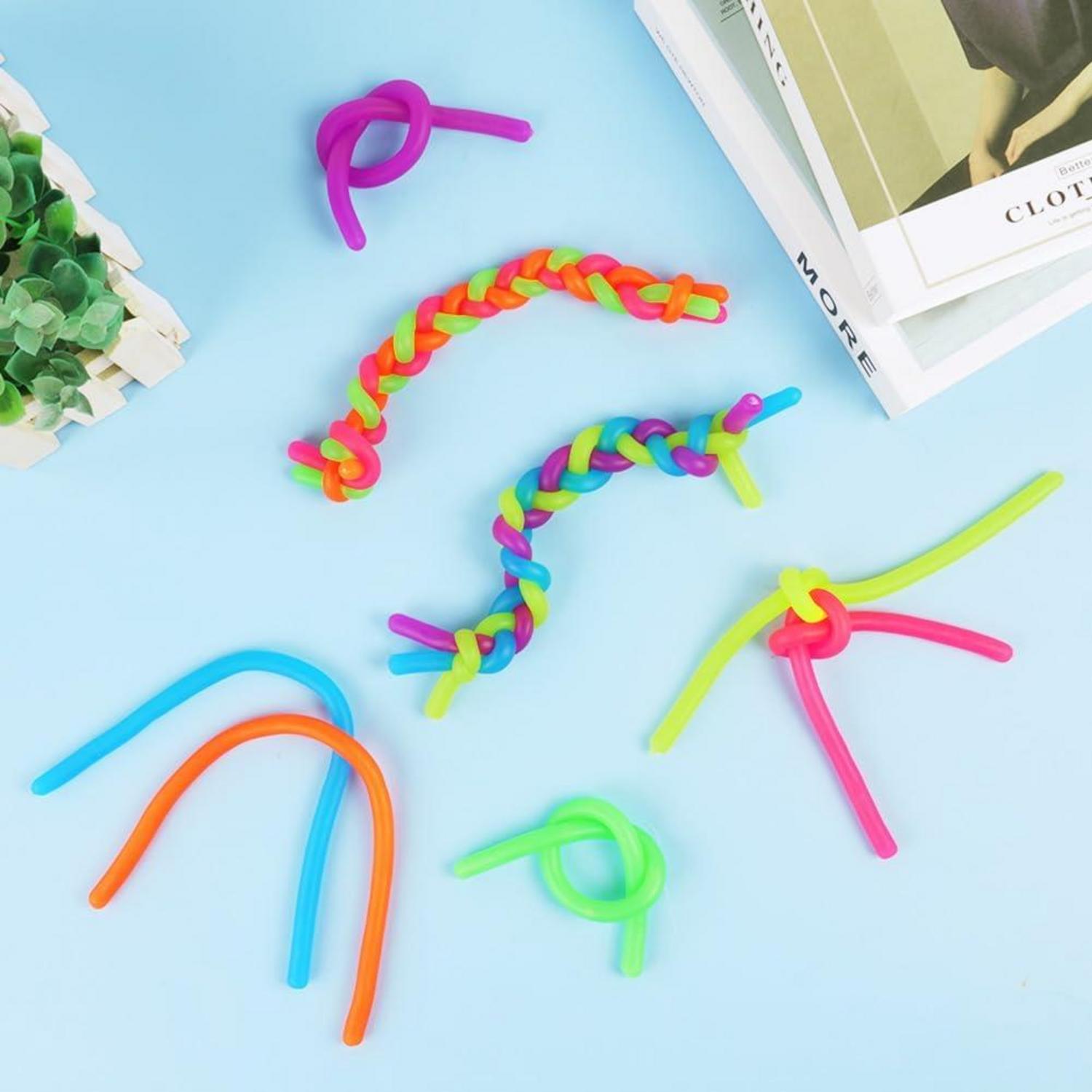 Ainiv 12 Stück Bunte Dehnbare Sensorische Nudeln Fidget Toys Set