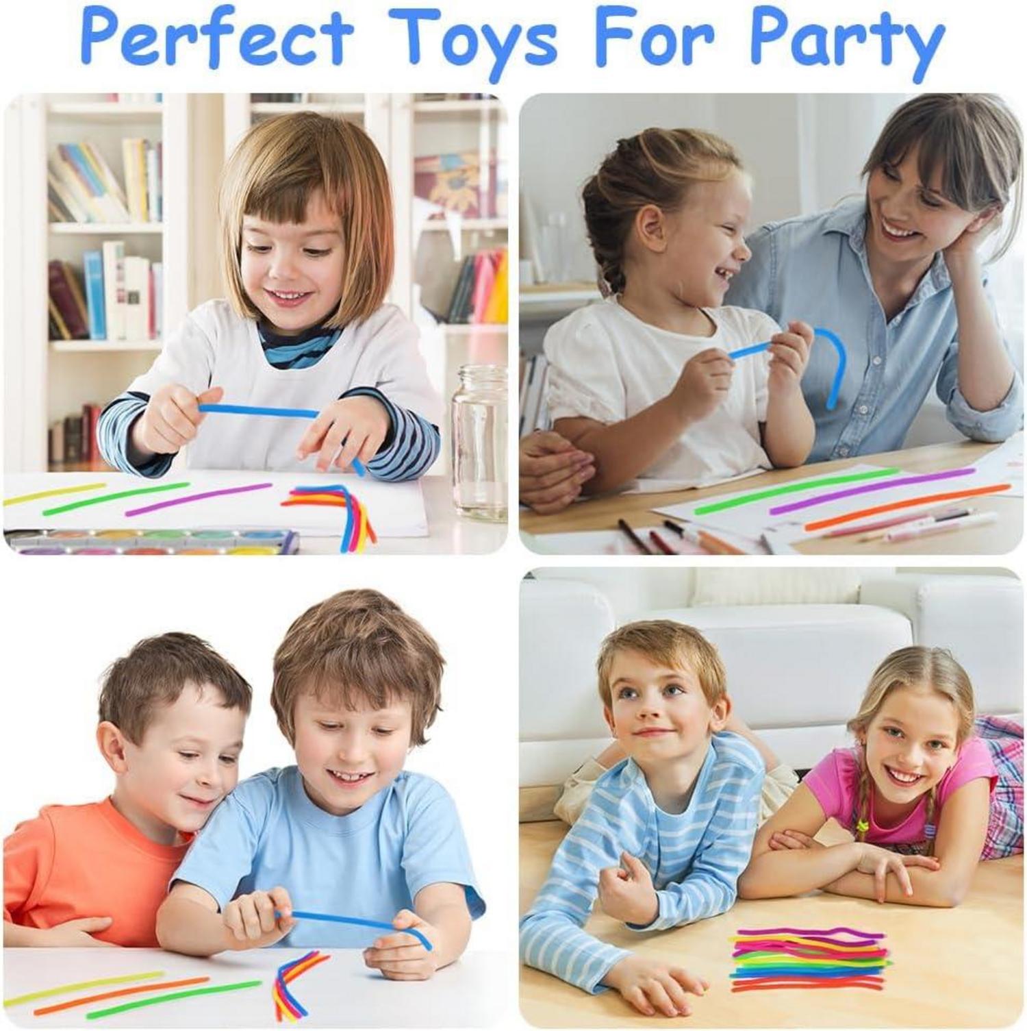12 Stück Bunte Sensory Nudeln Fidget Toys 24 cm Stretch Spielzeug Set