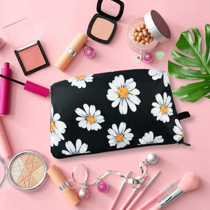 Kosmetiktasche Segeltuch Mandala-Druck Weißes Gänseblümchen