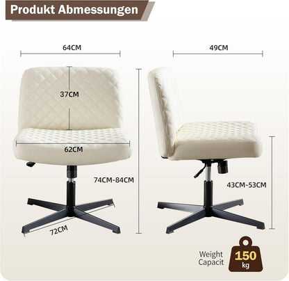 Fantasylab Bürostuhl ohne Armlehnen Schwingsitz Ergonomisch