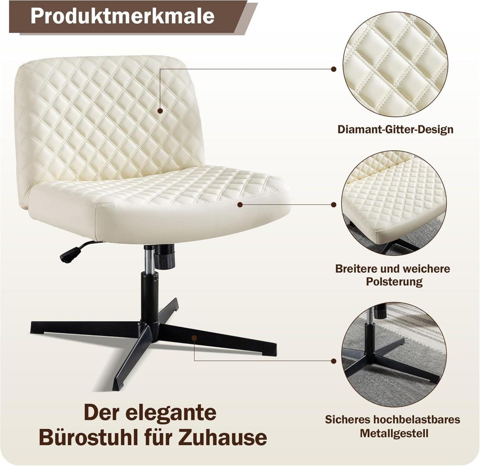Fantasylab Bürostuhl ohne Armlehnen Ergonomischer Stuhl 120° Schaukelnder Sitz