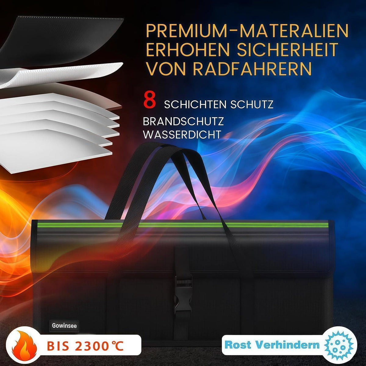Feuerfeste Ebike Akku Tasche Groß (L) – Sicherer Transport & Lagerung