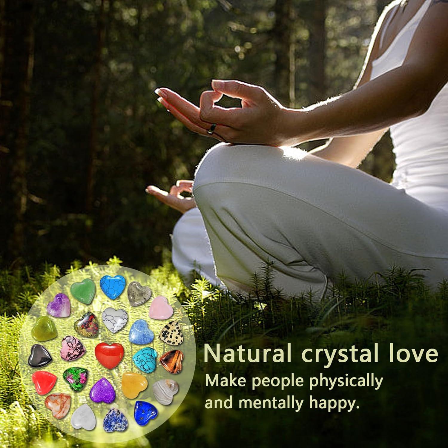 24 Stück Herz Stein Kristall Edelsteine Heilung Meditation Chakra