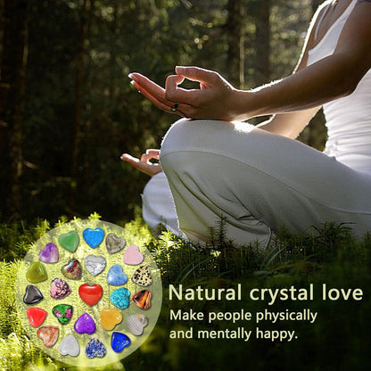 24 Stück Herz Stein Kristall Edelsteine Heilung Meditation Chakra
