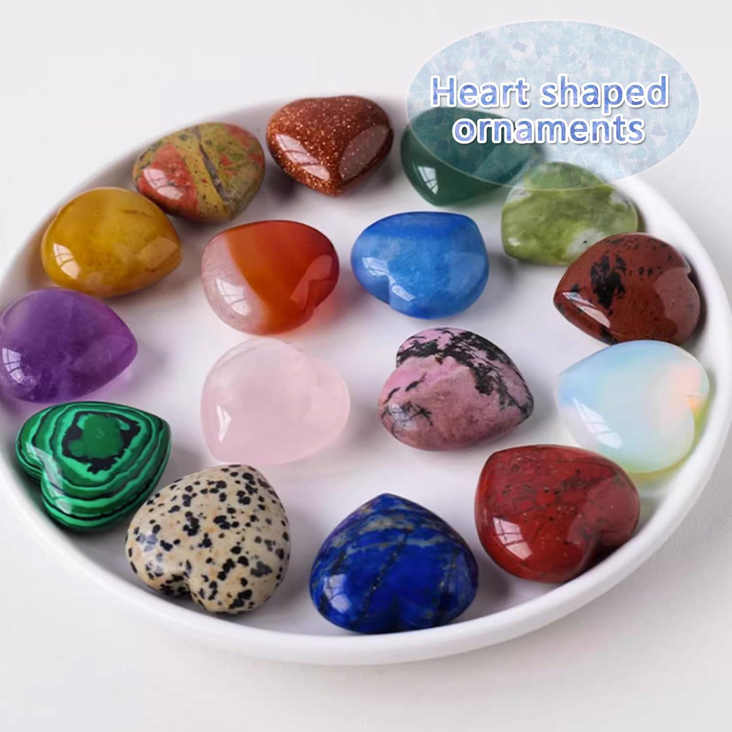 24er Set Herz Kristall Edelsteine Heilung Meditation Chakra Energieausgleich