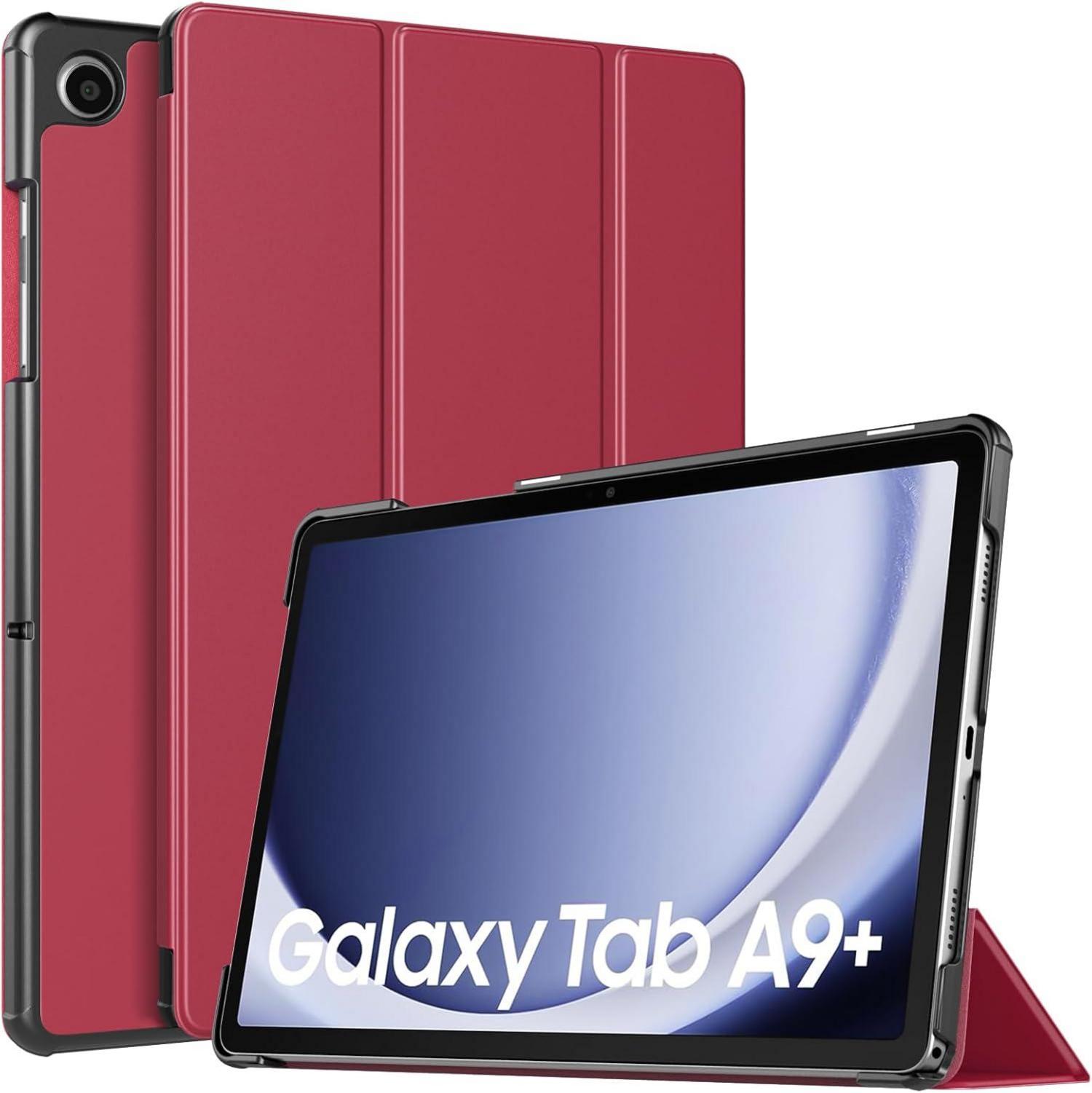 Schlanke Samsung Galaxy Tab A9+ Hülle mit Ständer & harter Rückseite