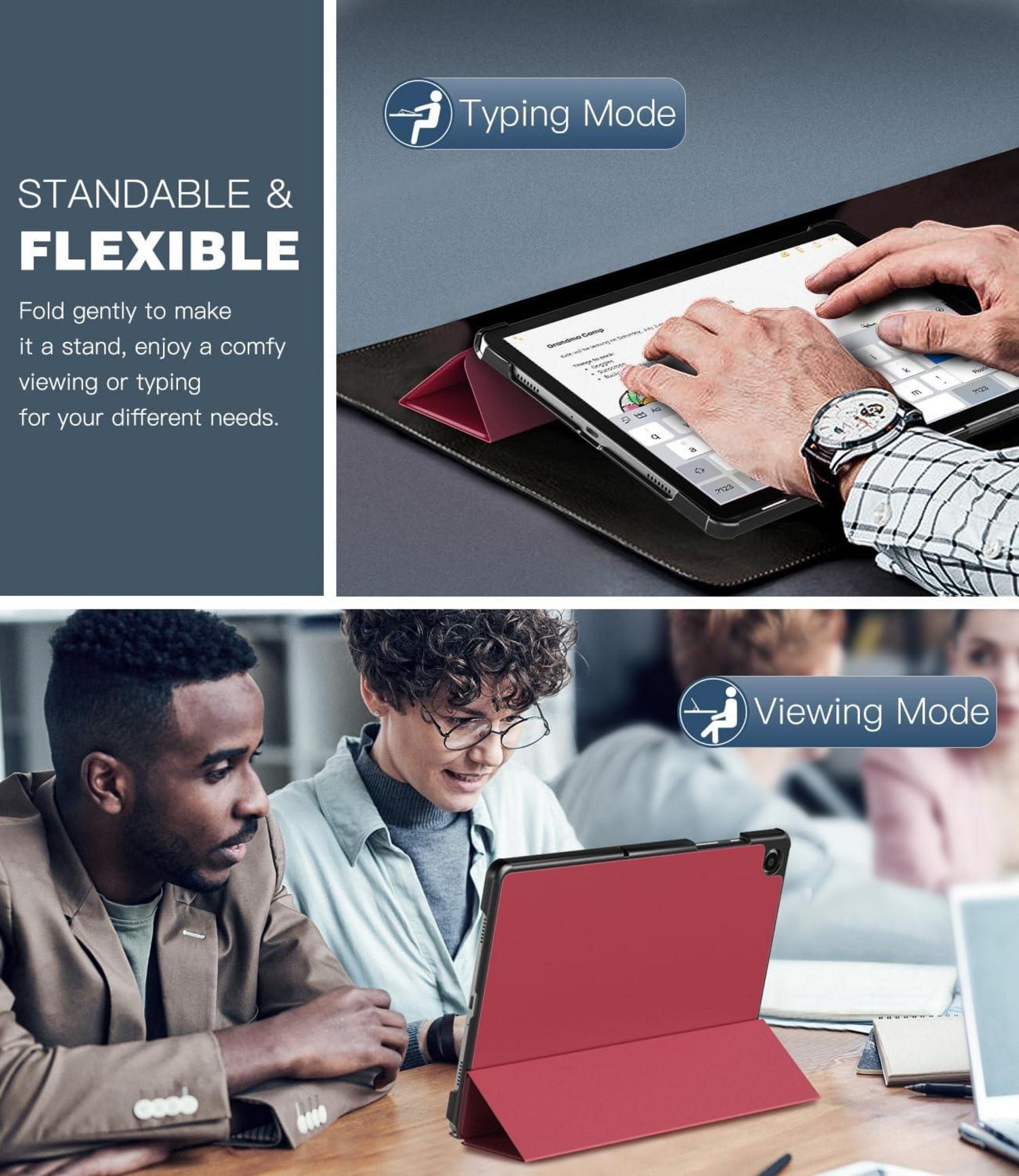 Schlanke Samsung Galaxy Tab A9+ Hülle mit Ständer & harter Rückseite