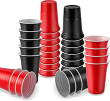 30er Partybecher Set 450ml, Mehrweg Plastikbecher, Rot Blau