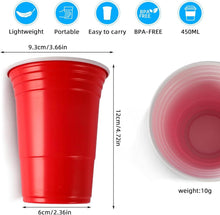30 Stück Partybecher 450ML Mehrweg Plastikbecher Rot Blau