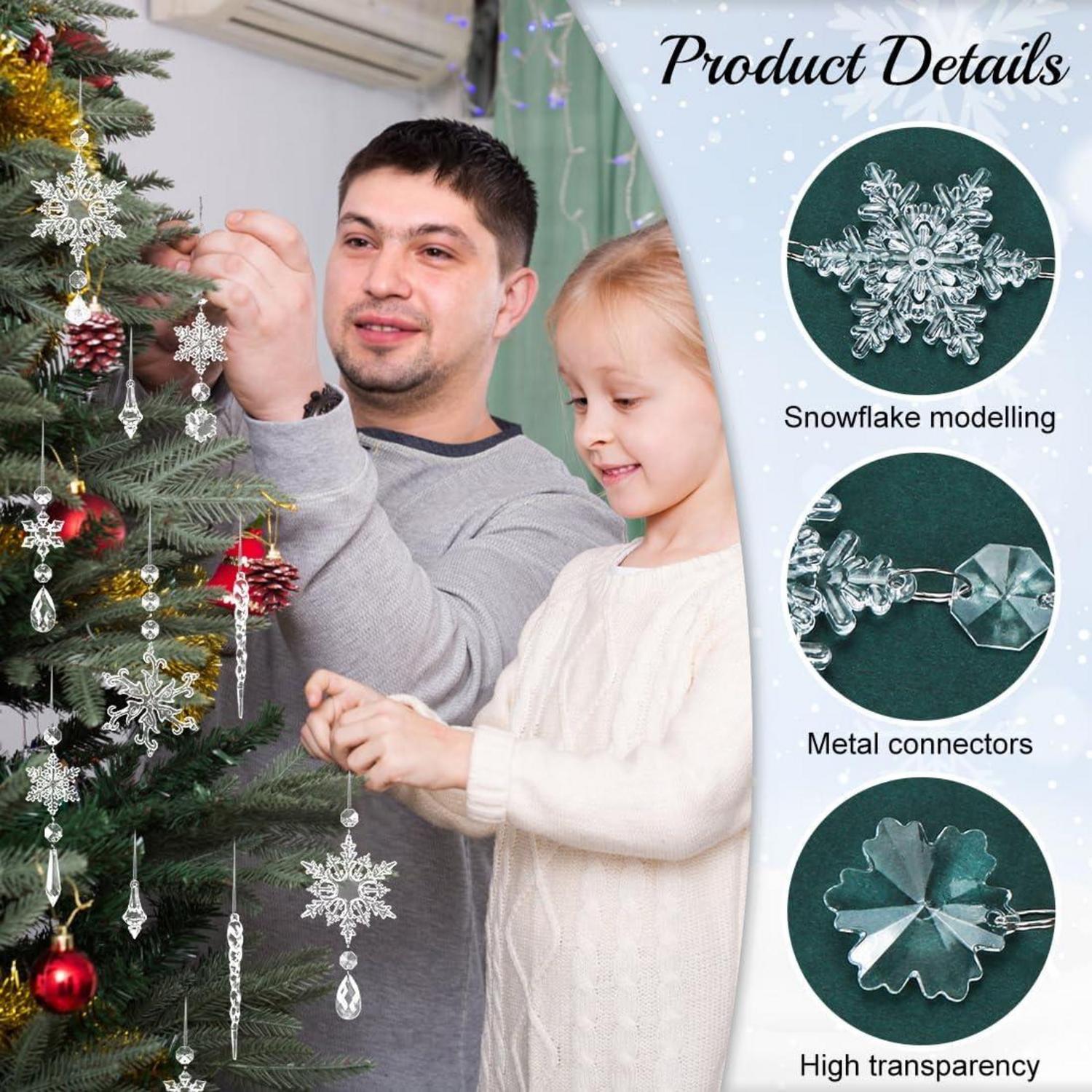 Weihnachtsdeko Schneeflocken Eiszapfen Anhänger Christbaumschmuck