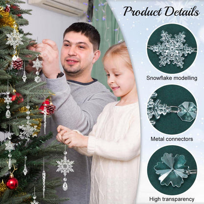 Weihnachtsdeko Schneeflocken Eiszapfen Anhänger Christbaumschmuck