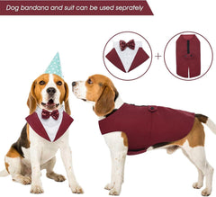 Hunde Smoking Anzug Bandana Set Hundeanzug Hochzeit Halloween