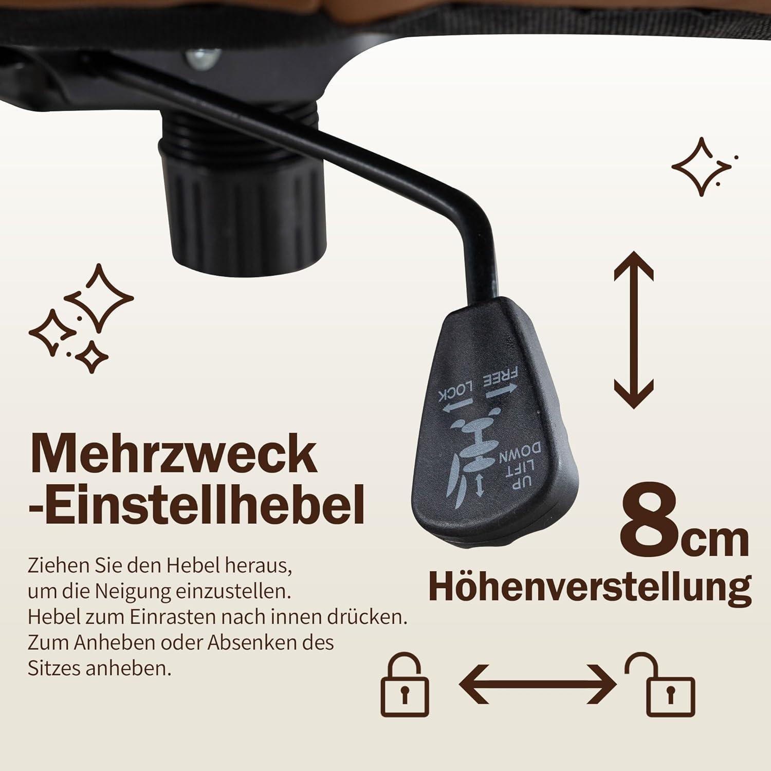 Fantasylab Bürostuhl ohne Armlehnen Heavy Duty Ergonomisch Home Office