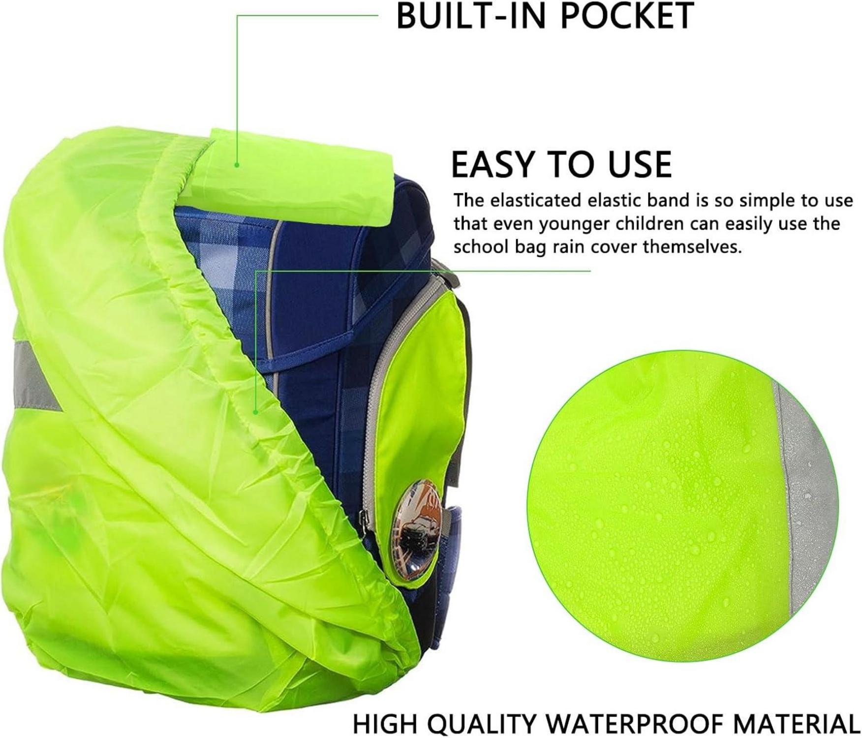 Regenschutz Schulranzen Rucksack 18-25L Reflektor wasserdicht