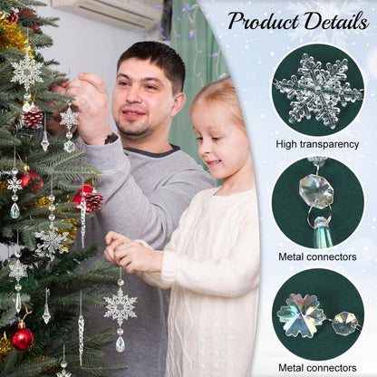 Weihnachtsdeko Schneeflocken Eiszapfen Anhänger Set