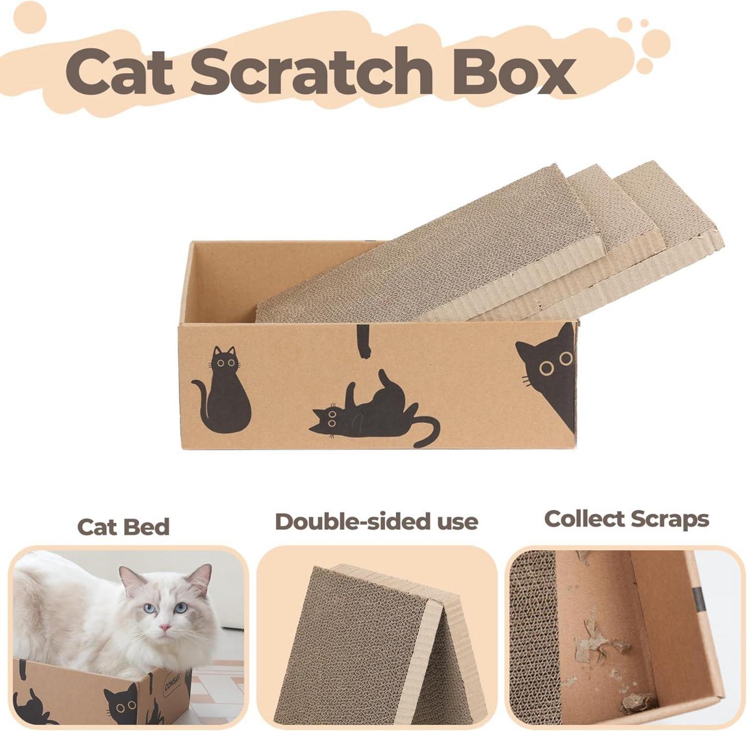 Katzenkratzbrett 5 Schichten Wellpappe Reversible Katzenkratzbox Mittel-5er-Set