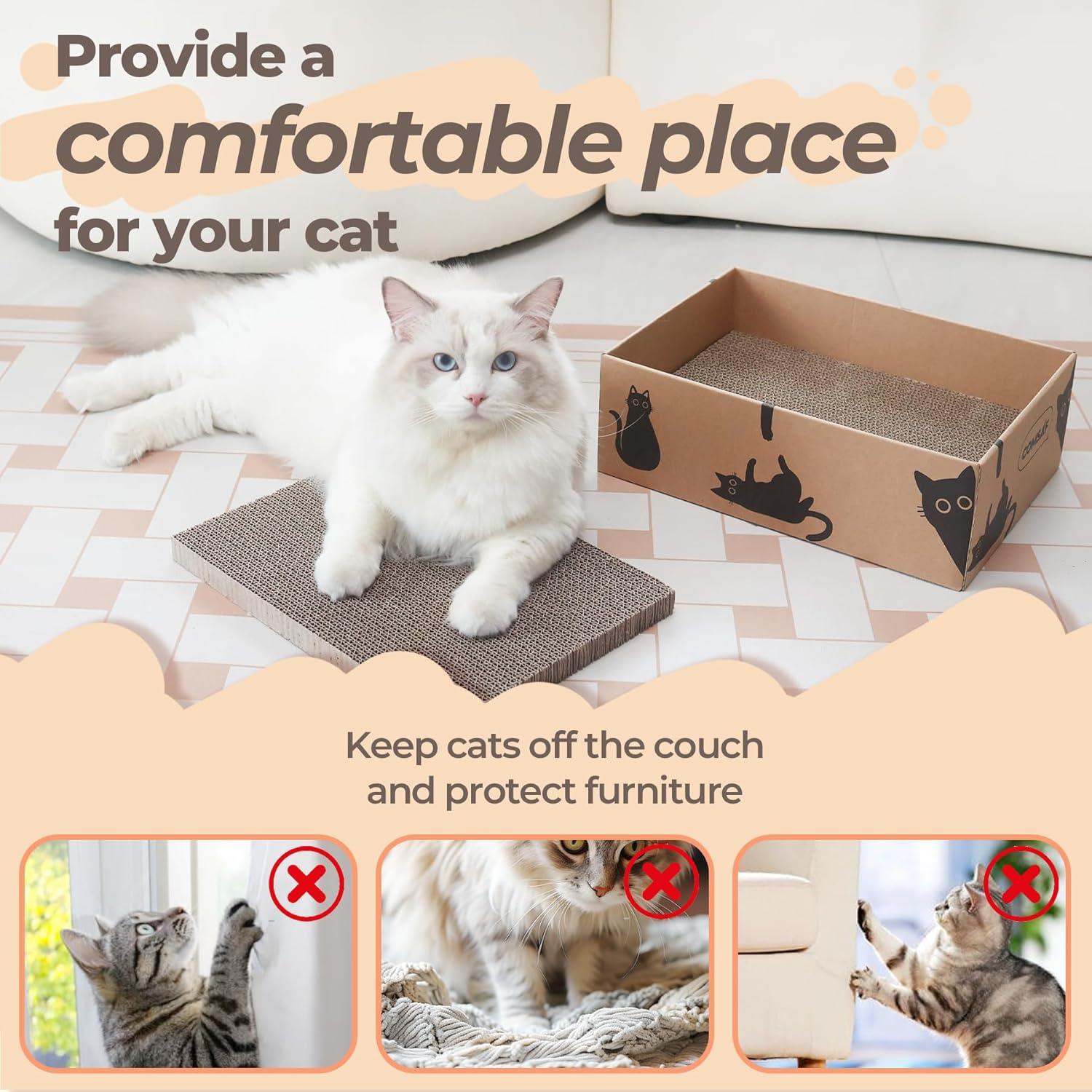 Katzenkratzbrett 5 Schichten Wellpappe 5er-Set mittel