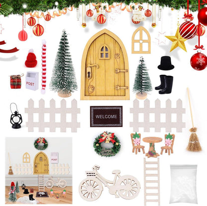 Wichteltür Zubehör Set Weihnachtsdeko 23-teilig Miniatur Feentür
