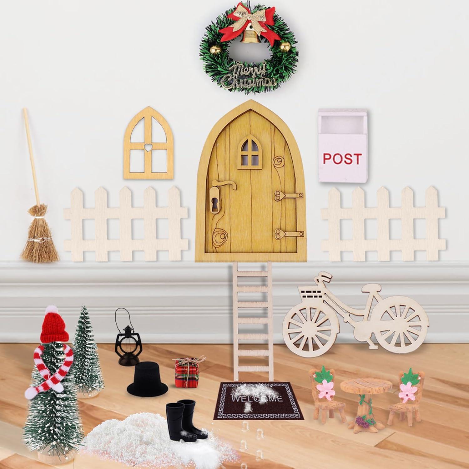 Wichteltür Zubehör Set 23-teilig Miniatur Weihnachten Kinder