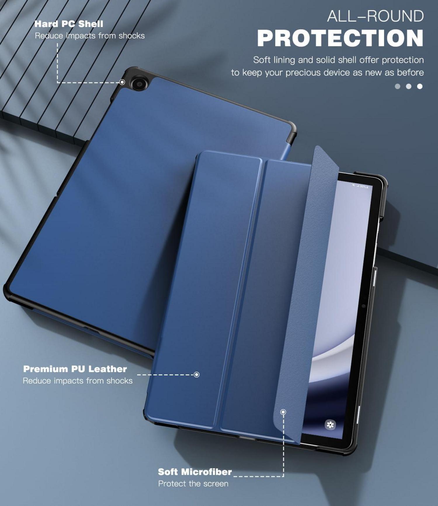 Hülle für Samsung Galaxy Tab A9+/A9 Plus 11 Zoll 2023 Marineblau