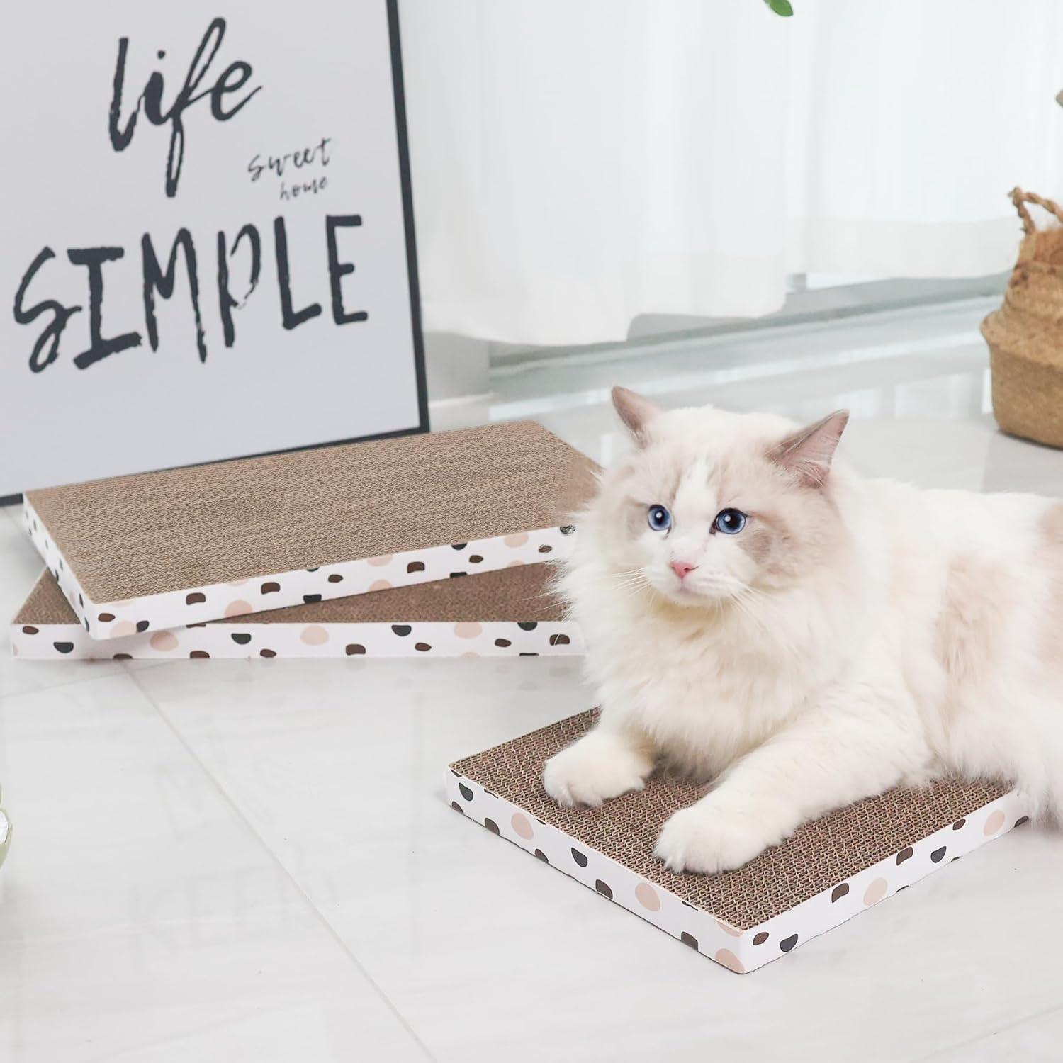 3er-Set Katzenkratzer Karton 43x26x2.5cm Recycle Wellpappe Scratcher