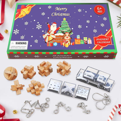 Adventskalender 2024 Knobelspiele Weihnachtskalender Set Kinder Jungen
