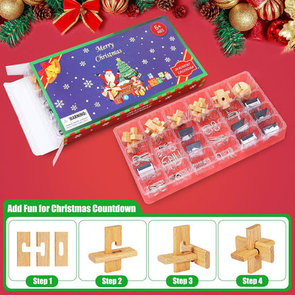 Adventskalender 2024 Kinder Knobelspiele 24-teiliges Set Nylon