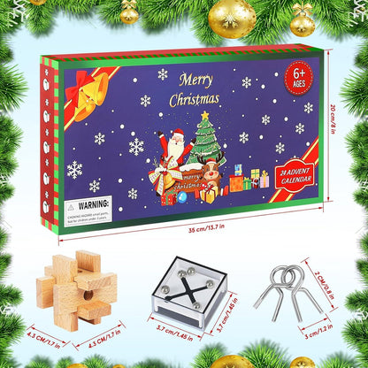 Adventskalender 2024 Knobelspiele Weihnachtskalender 24-teilig Jungen Mädchen