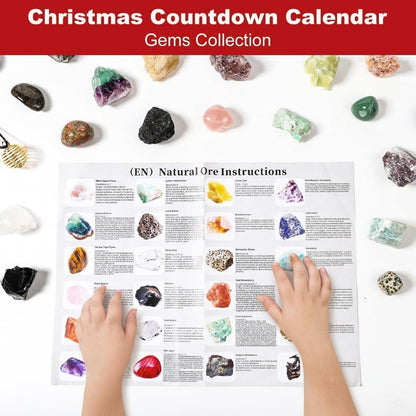 Adventskalender 2024 für Kinder Kristalle 24 Stück