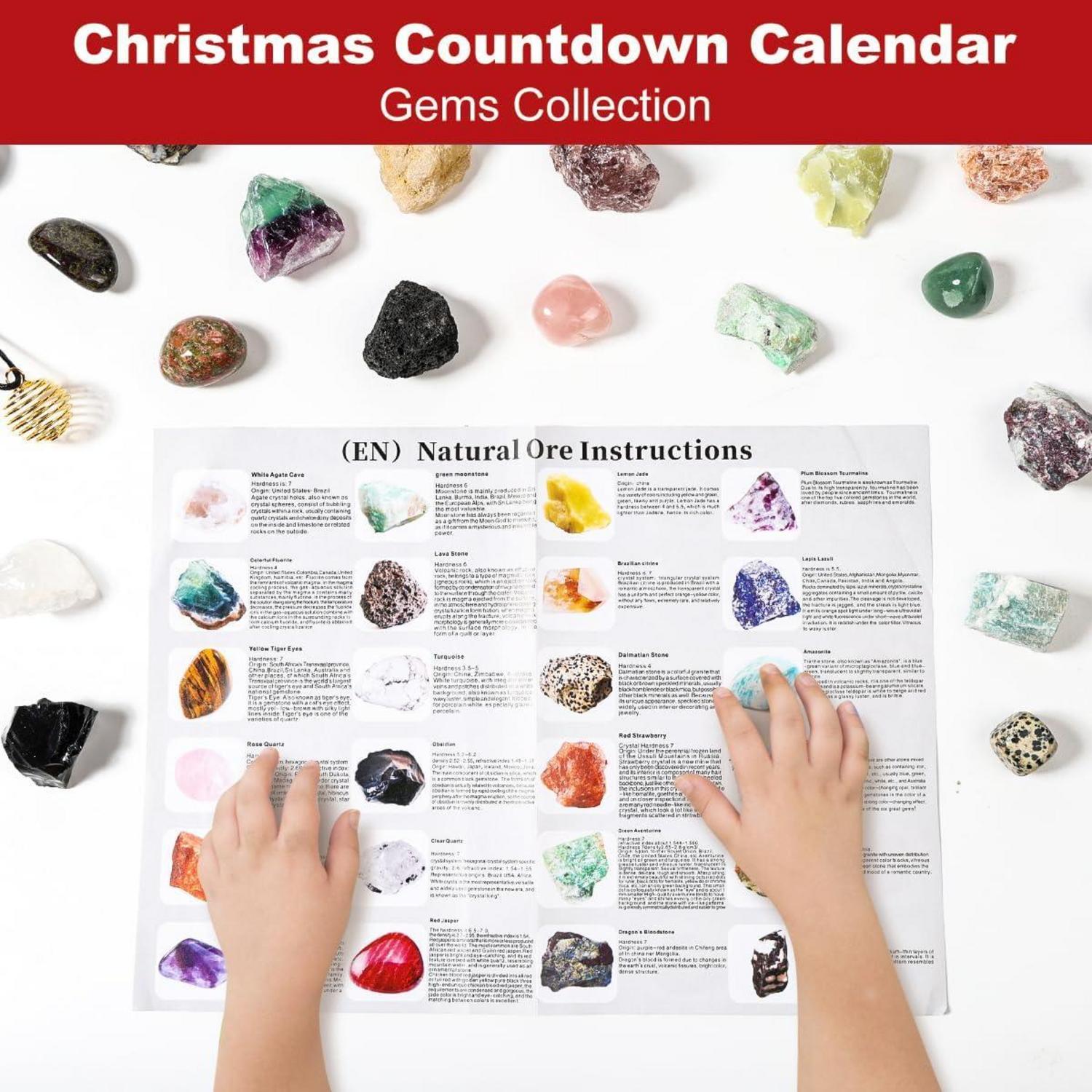 Adventskalender 2024 für Kinder Kristalle 24 Stück