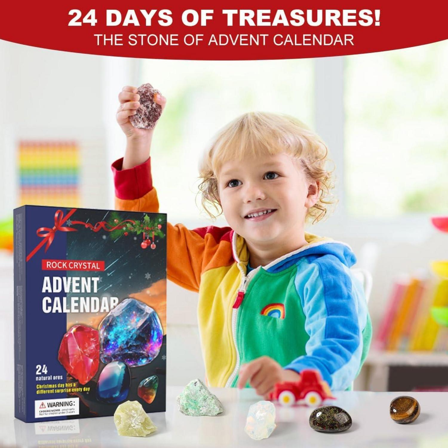 Adventskalender 2024 Kristalle Weihnacht Countdown 24 Stück Achat