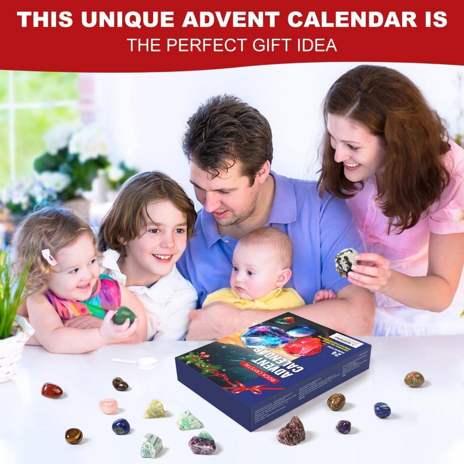 Adventskalender 2024 Kinder Kristalle Edelsteine Achat 24 Stück