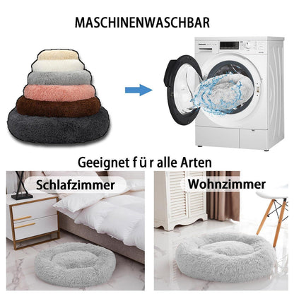 Rundes Hundebett Orthopädisch Braun Ø130cm