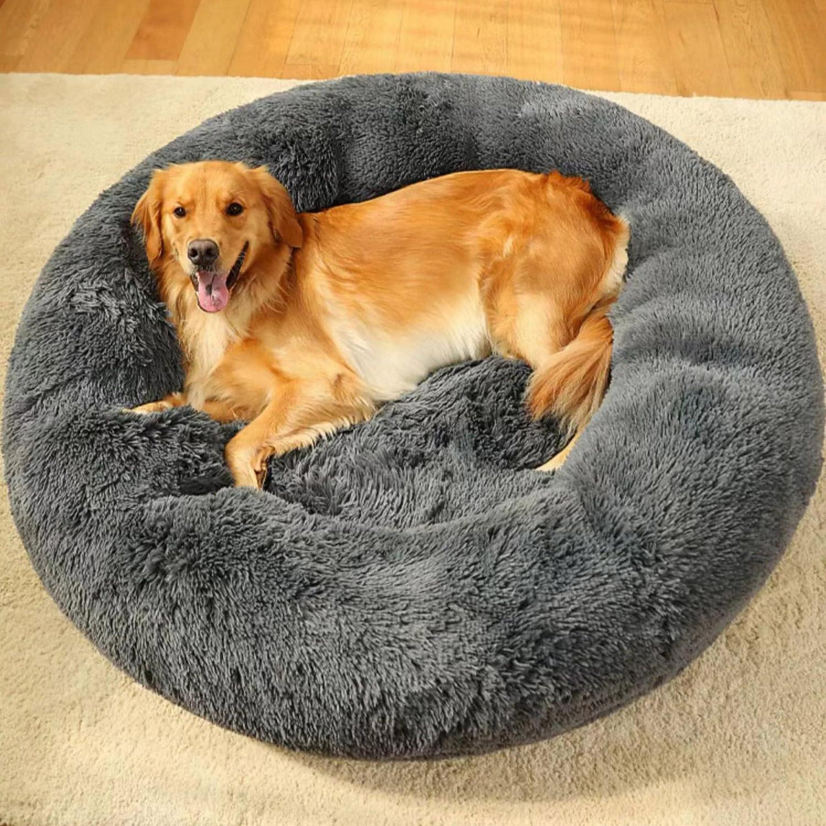 Rundes Hundebett Orthopädisch Braun Ø130cm